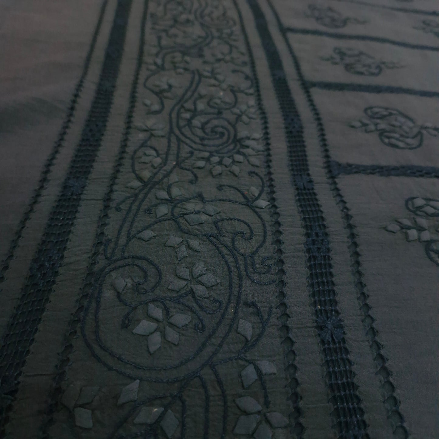 albaas | Tarkashi Applique on Lawn Shirt's Front and Sleeves Unstitched 1PC   | ATALS-36541-STEEL TEAL