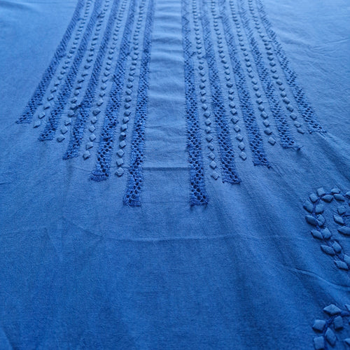 albaas | Tarkashi Applique on Lawn Shirt's Front and Sleeves Unstitched 1PC   | ATALS-36553-DENIM BLUE