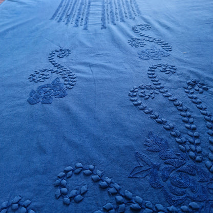 albaas | Tarkashi Applique on Lawn Shirt's Front and Sleeves Unstitched 1PC   | ATALS-36553-DENIM BLUE