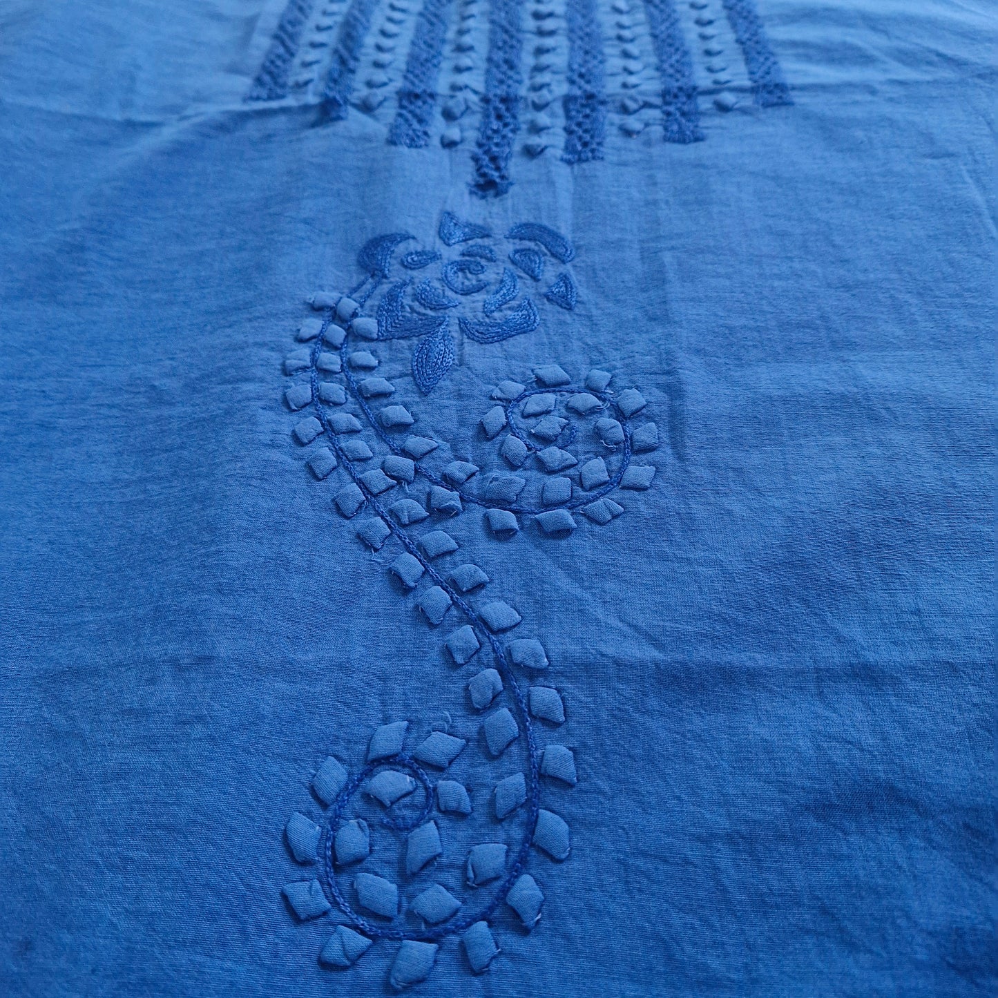 albaas | Tarkashi Applique on Lawn Shirt's Front and Sleeves Unstitched 1PC   | ATALS-36553-DENIM BLUE