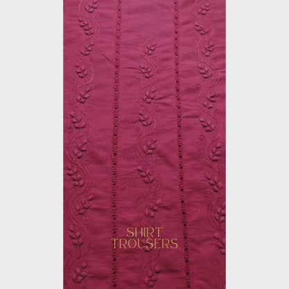 albaas | Tarkashi Applique on Karandi Shirt's Front and Sleeves with Matching Plain Trousers - Unstitched 2PC Suit   | AKTAST-36552-SHIRAZ