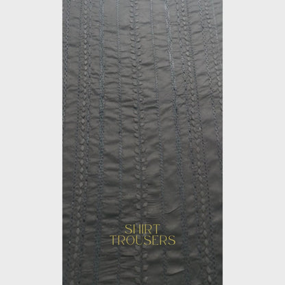 albaas | Tarkashi Applique on Cotton Lawn Shirt's Front and Sleeves with Matching Plain Trousers - Unstitched 2PC Suit   | ALTAST-36534-EERIE BLACK